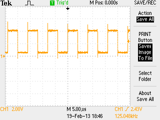 Oscilloscope screen capture